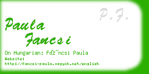 paula fancsi business card